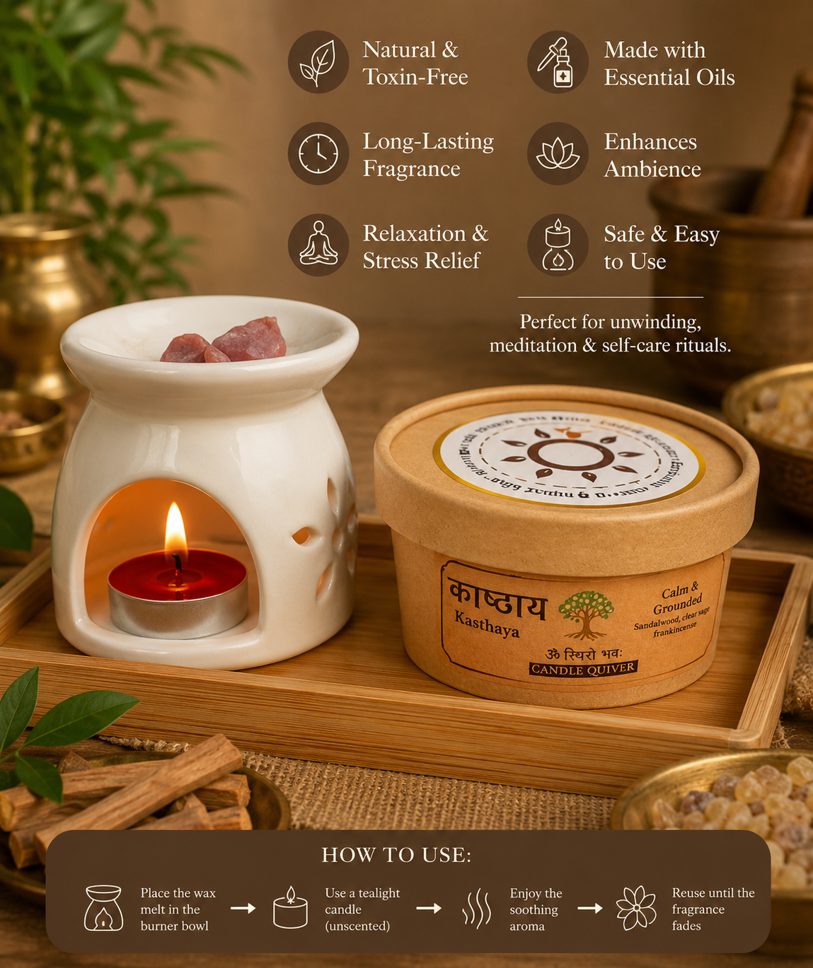 Kasthaya Aromatherapy Wax Melts - Calm & Grounded